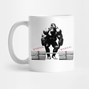 Gorilla Lifting Boxes of Pizza Funny Mug